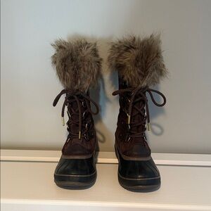 Sorel Brown Winter Boots with Faux Fur